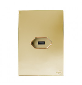 Cj Entrada Usb 4x2 - Novara Glass Dourado Gold 
